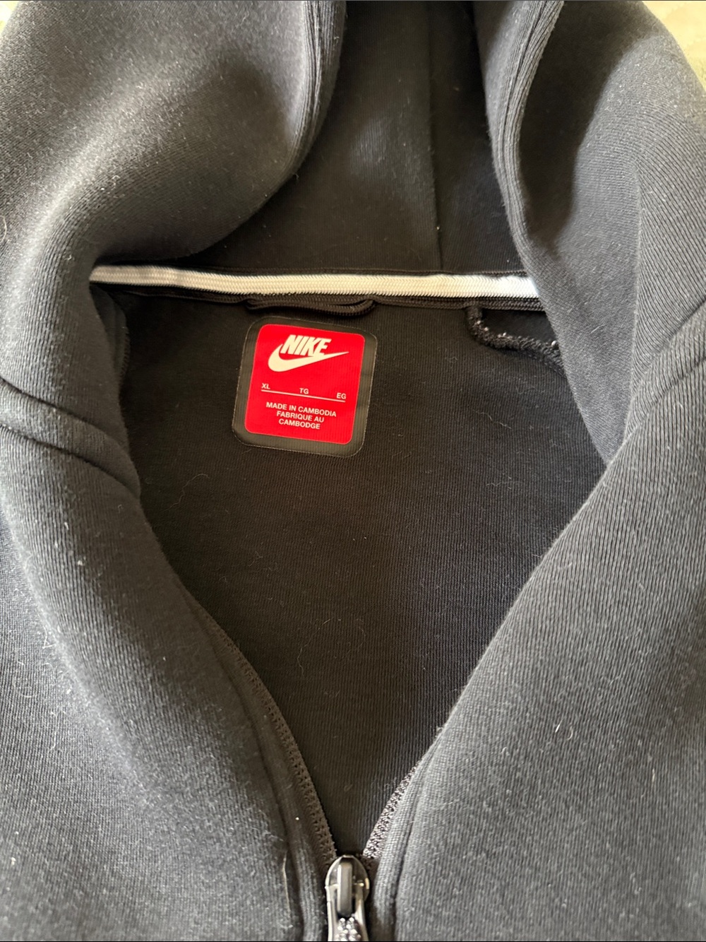 Nike Black Hoodie with Red Logo Tag
